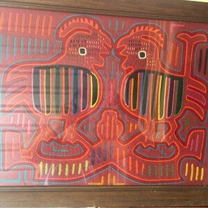 Colorful Rooster Textile Art